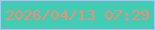 文字の大きさ：2、枠の色：bdb9fd、背景の色：42ccb4、文字の色：f78b71 無料ブログパーツのブログ時計