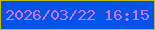 文字の大きさ：1、枠の色：bdbb22、背景の色：0353e7、文字の色：cf74f4 無料ブログパーツのブログ時計