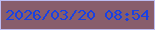 文字の大きさ：2、枠の色：bdbcf2、背景の色：885d6c、文字の色：1841e4 無料ブログパーツのブログ時計