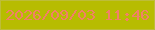 文字の大きさ：5、枠の色：bdbd39、背景の色：b7bc01、文字の色：f18068 無料ブログパーツのブログ時計