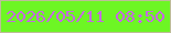 文字の大きさ：3、枠の色：bdbd98、背景の色：6df624、文字の色：c669e1 無料ブログパーツのブログ時計