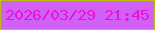 文字の大きさ：3、枠の色：bdbe08、背景の色：d160f9、文字の色：e816d1 無料ブログパーツのブログ時計