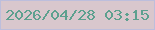 文字の大きさ：2、枠の色：bdbedc、背景の色：d9c7cd、文字の色：5da08f 無料ブログパーツのブログ時計