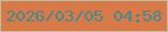 文字の大きさ：4、枠の色：bdbfa5、背景の色：d87947、文字の色：3e8c8f 無料ブログパーツのブログ時計
