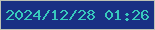 文字の大きさ：3、枠の色：bdc1b4、背景の色：193084、文字の色：38c9bd 無料ブログパーツのブログ時計