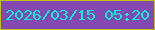 文字の大きさ：3、枠の色：bdc20e、背景の色：8348b1、文字の色：06f0d7 無料ブログパーツのブログ時計