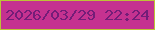 文字の大きさ：3、枠の色：bdc337、背景の色：c53290、文字の色：741d78 無料ブログパーツのブログ時計