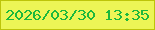 文字の大きさ：3、枠の色：bdc409、背景の色：ecf556、文字の色：1cb83d 無料ブログパーツのブログ時計