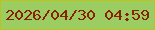 文字の大きさ：4、枠の色：bdc418、背景の色：9ccd63、文字の色：8a2101 無料ブログパーツのブログ時計