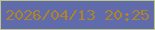 文字の大きさ：3、枠の色：bdc68a、背景の色：606bab、文字の色：b0832b 無料ブログパーツのブログ時計