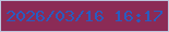 文字の大きさ：2、枠の色：bdc6dd、背景の色：8b2b56、文字の色：285cc0 無料ブログパーツのブログ時計