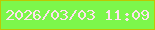 文字の大きさ：5、枠の色：bdc702、背景の色：7df74b、文字の色：ffe1ee 無料ブログパーツのブログ時計