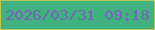 文字の大きさ：2、枠の色：bdc755、背景の色：41b17f、文字の色：7365b9 無料ブログパーツのブログ時計