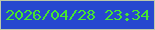文字の大きさ：3、枠の色：bdc8ab、背景の色：2748cf、文字の色：46e62f 無料ブログパーツのブログ時計