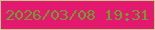 文字の大きさ：2、枠の色：bdcc8d、背景の色：e51870、文字の色：6ba12a 無料ブログパーツのブログ時計