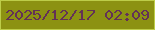 文字の大きさ：5、枠の色：bdcd49、背景の色：8c9212、文字の色：633156 無料ブログパーツのブログ時計