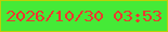 文字の大きさ：5、枠の色：bdce09、背景の色：45ea37、文字の色：ed382f 無料ブログパーツのブログ時計