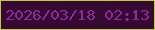 文字の大きさ：4、枠の色：bdcf2f、背景の色：360834、文字の色：8e2c98 無料ブログパーツのブログ時計