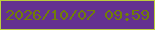 文字の大きさ：2、枠の色：bdcf3d、背景の色：643290、文字の色：717e06 無料ブログパーツのブログ時計