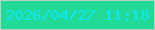 文字の大きさ：1、枠の色：bdd2c6、背景の色：22da95、文字の色：0ae9fc 無料ブログパーツのブログ時計