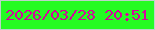 文字の大きさ：4、枠の色：bdd2ca、背景の色：25fb23、文字の色：d5059c 無料ブログパーツのブログ時計
