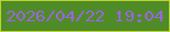 文字の大きさ：2、枠の色：bdd42c、背景の色：4f8c28、文字の色：9b64e2 無料ブログパーツのブログ時計