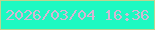 文字の大きさ：2、枠の色：bdd48f、背景の色：1ef9c2、文字の色：d5b7d3 無料ブログパーツのブログ時計