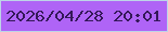 文字の大きさ：2、枠の色：bdd4e7、背景の色：af64f6、文字の色：341858 無料ブログパーツのブログ時計