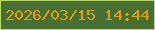 文字の大きさ：5、枠の色：bdd965、背景の色：476f32、文字の色：e59e0e 無料ブログパーツのブログ時計