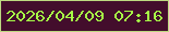 文字の大きさ：5、枠の色：bdd981、背景の色：430d2c、文字の色：a6fe46 無料ブログパーツのブログ時計