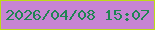 文字の大きさ：5、枠の色：bddb18、背景の色：c784d3、文字の色：208453 無料ブログパーツのブログ時計