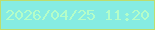 文字の大きさ：1、枠の色：bddd6d、背景の色：86ece2、文字の色：b4fdc8 無料ブログパーツのブログ時計