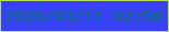 文字の大きさ：3、枠の色：bddf53、背景の色：3742f5、文字の色：08786a 無料ブログパーツのブログ時計