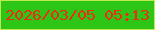 文字の大きさ：1、枠の色：bdea4f、背景の色：2dc616、文字の色：f02a14 無料ブログパーツのブログ時計