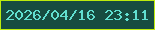 文字の大きさ：1、枠の色：bdeb0d、背景の色：174c40、文字の色：61dfd0 無料ブログパーツのブログ時計