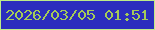 文字の大きさ：5、枠の色：bdec88、背景の色：2b2dbe、文字の色：a5cb58 無料ブログパーツのブログ時計