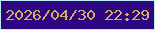 文字の大きさ：5、枠の色：bdedf4、背景の色：2d0682、文字の色：d9ae5d 無料ブログパーツのブログ時計