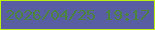 文字の大きさ：3、枠の色：bdef10、背景の色：595da1、文字の色：4b853e 無料ブログパーツのブログ時計