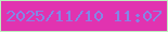 文字の大きさ：1、枠の色：bdefbe、背景の色：e133b0、文字の色：8387e6 無料ブログパーツのブログ時計