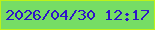 文字の大きさ：2、枠の色：bdf218、背景の色：76dd65、文字の色：2e14c8 無料ブログパーツのブログ時計