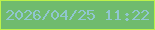 文字の大きさ：4、枠の色：bdf24b、背景の色：70bb6e、文字の色：90c6d0 無料ブログパーツのブログ時計