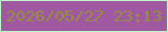 文字の大きさ：4、枠の色：bdf5c9、背景の色：a059a0、文字の色：938e44 無料ブログパーツのブログ時計