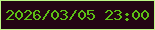 文字の大きさ：4、枠の色：bdf686、背景の色：240413、文字の色：5cbf15 無料ブログパーツのブログ時計