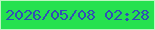 文字の大きさ：2、枠の色：bdf6c1、背景の色：25e14f、文字の色：314eb5 無料ブログパーツのブログ時計