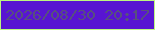文字の大きさ：1、枠の色：bdf780、背景の色：5815d2、文字の色：57507e 無料ブログパーツのブログ時計