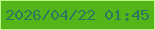 文字の大きさ：2、枠の色：bdf787、背景の色：55b518、文字の色：2d775c 無料ブログパーツのブログ時計
