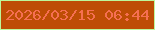 文字の大きさ：3、枠の色：bdf79a、背景の色：be4d05、文字の色：f56f52 無料ブログパーツのブログ時計