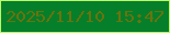 文字の大きさ：4、枠の色：bdf868、背景の色：057f2a、文字の色：6a730d 無料ブログパーツのブログ時計