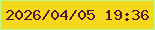 文字の大きさ：2、枠の色：bdfa89、背景の色：f5d81b、文字の色：50193d 無料ブログパーツのブログ時計