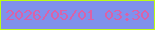 文字の大きさ：4、枠の色：bdfd14、背景の色：8091ec、文字の色：da62a7 無料ブログパーツのブログ時計